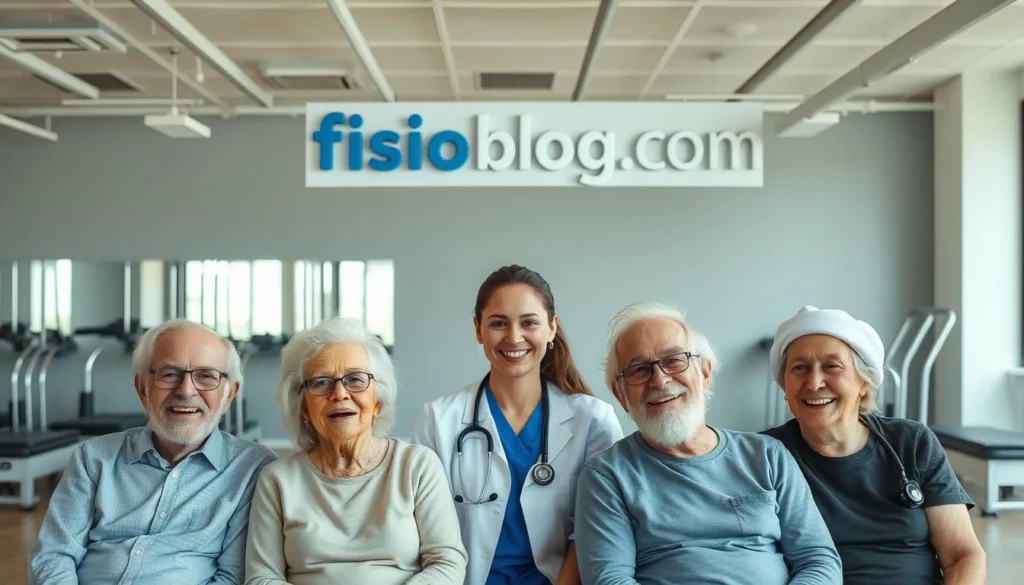 grupor de idosos com fisioterapeuta