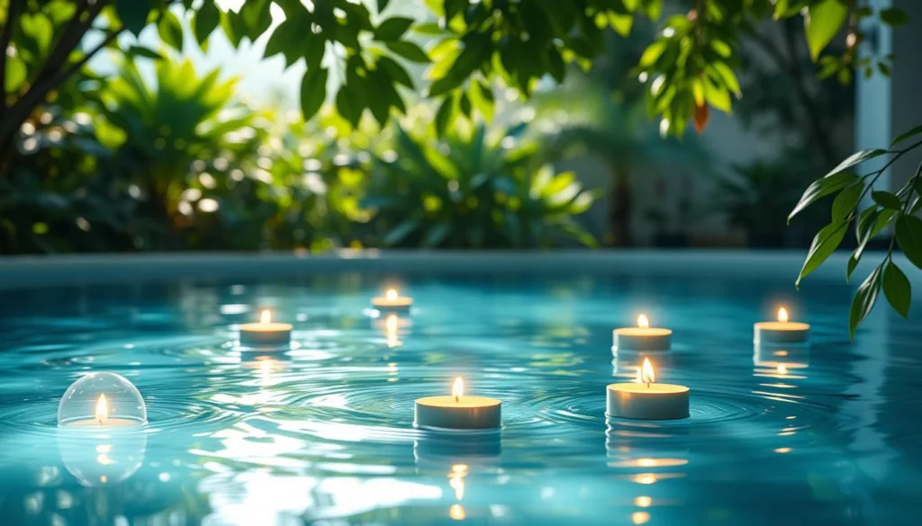 Piscina com velas Piscina com velas